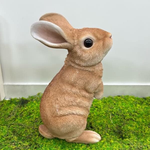 園芸ネット本店｜WooBia：見上げて立つベージュ白ウサギ（H12207-3