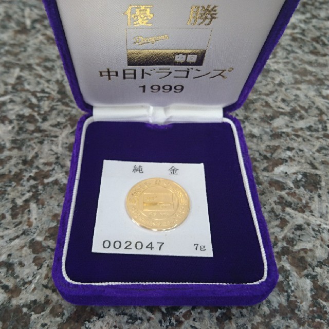 中日ドラゴンズ - 1999年中日ドラゴンズ優勝記念コイン 純金 7g 品質