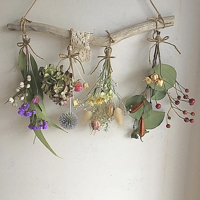 ドライフラワー 流木 ガーランドの通販 by fukinoto's shop｜ラクマ