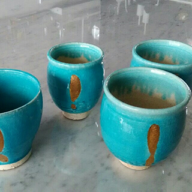 栗原はるみ - 荒木義隆ﾄﾙｺﾌﾞﾙｰ湯呑み4個ｾｯﾄの通販 by junko 's shop