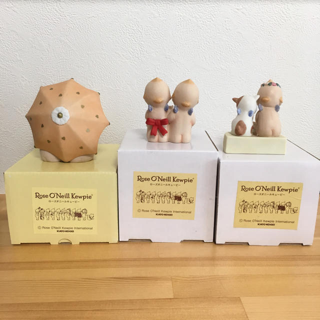 ローズオニール キューピー 陶器置物 3体セットの通販 by ようよう