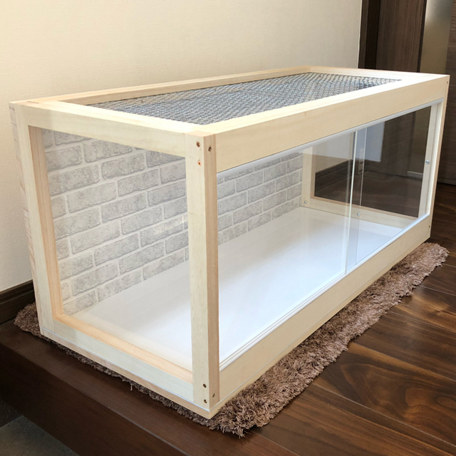 木製ケージ 天板開閉式 爬虫類 小動物 ハリネズミ ハムスターの通販 by