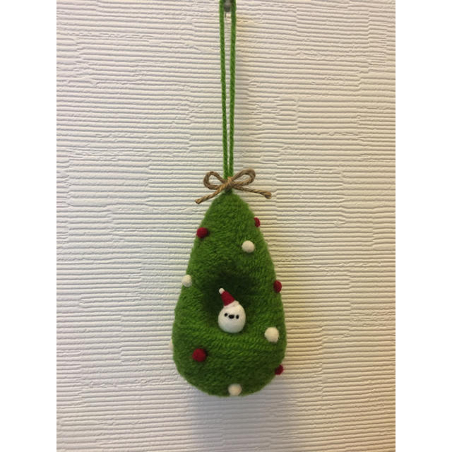 羊毛フェルト クリスマスツリー シマエナガ しまえなが サンタエナガ