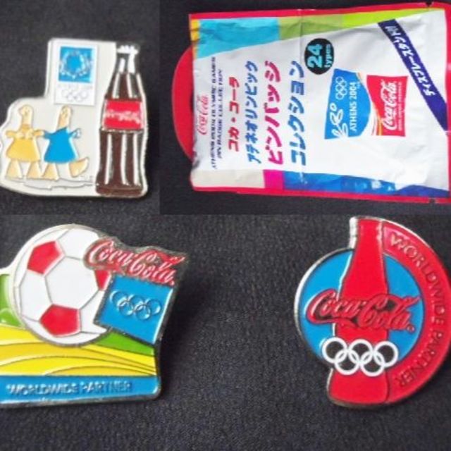 コカ・コーラ - 4点 コカコーラ オリンピック ピンバッジ/アテネ 2004