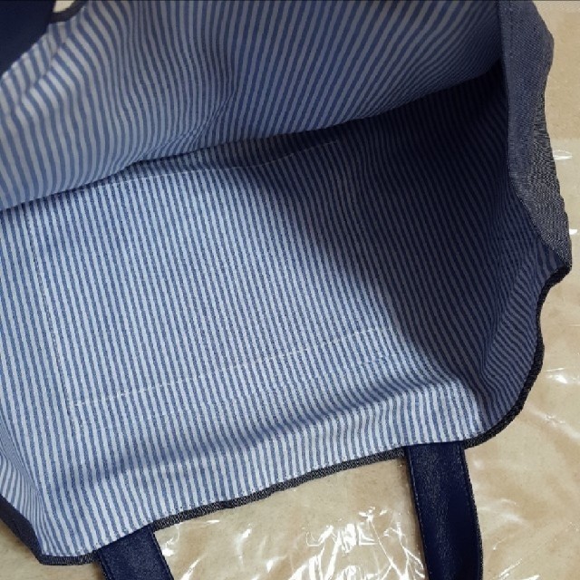 familiar - familiar☆レア☆マリンヨット柄マチ付きデニムバッグの