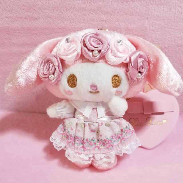 マイメロ LIZ LISA リズリサ コラボ ぬいぐるみキーホルダー 花冠付き