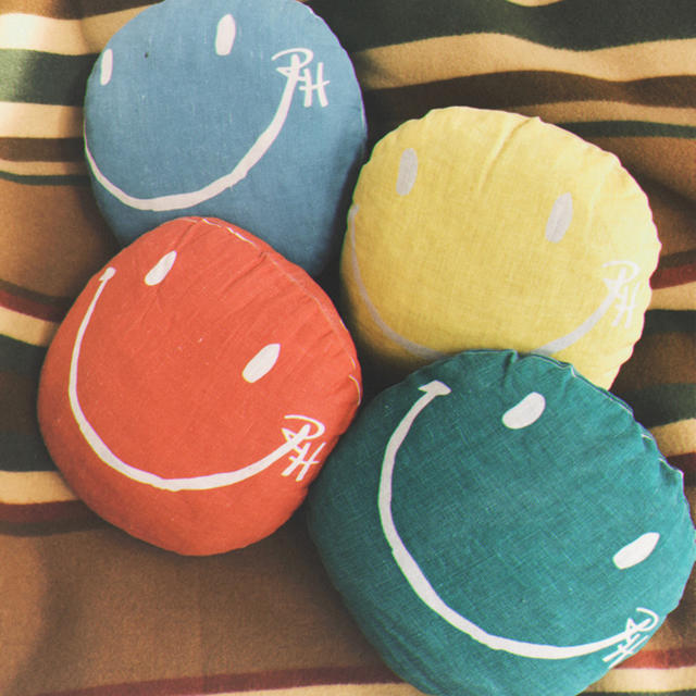 ロンハーマン クッション スマイル ニコちゃん 茶色 ロンハーマン