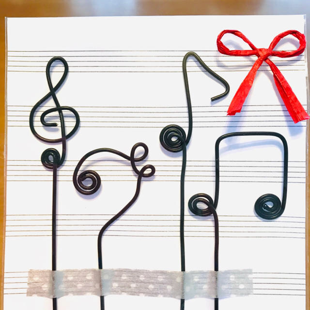 ガーデンピック 4本セット (小) ト音記号 ヘ音記号 音符 ワイヤー