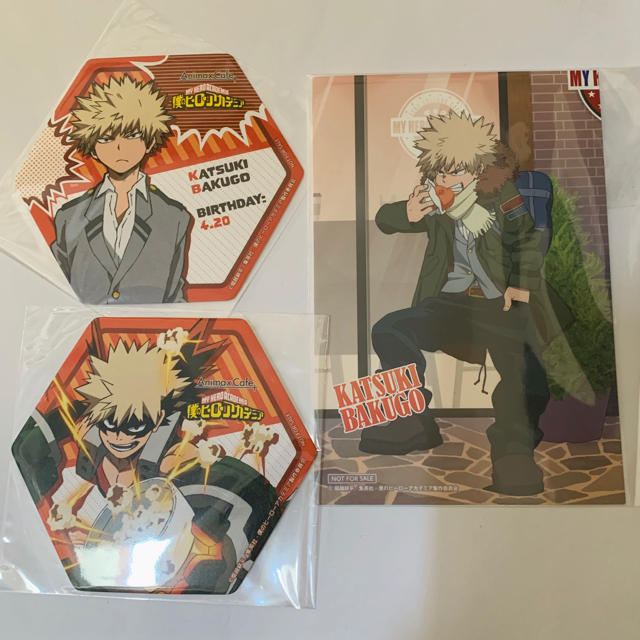 ヒロアカ コラボカフェ特典【3点セット】爆豪勝己 特典コースター