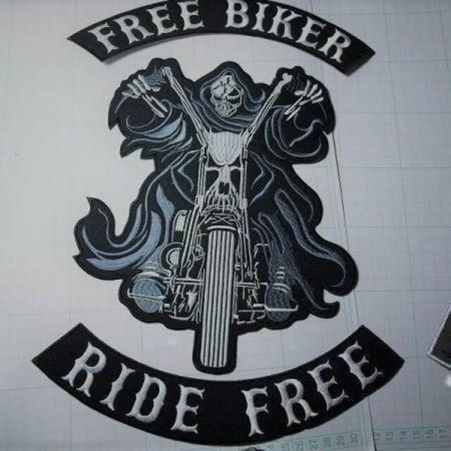 大きいワッペン☆3枚セット☆背中用☆死神・ハーレーダビッドソン