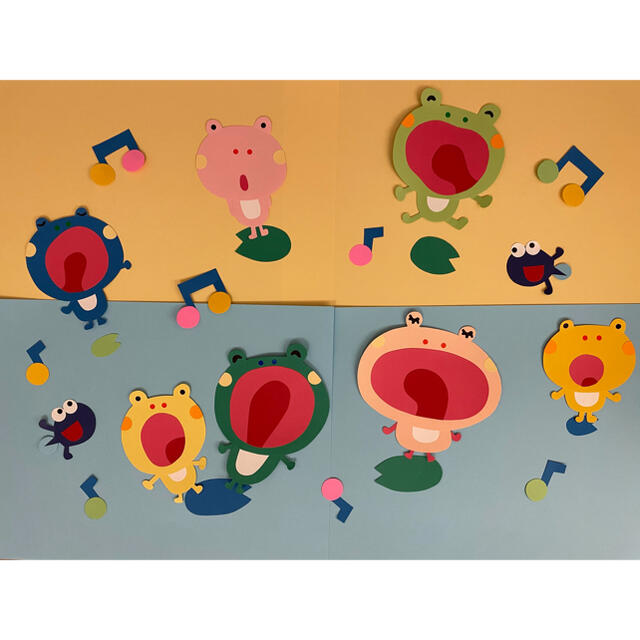 壁面飾り カエルの合唱 梅雨 6月 保育園の通販 by みさき's shop｜ラクマ