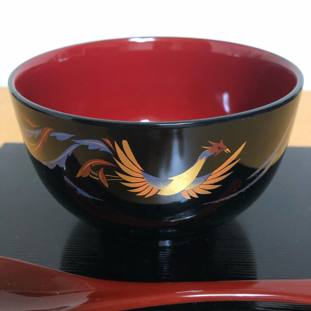 Kansai Yamamoto - 山本寛斎ZEN 山中漆器 鳳凰 お椀(丼) お盆各5客