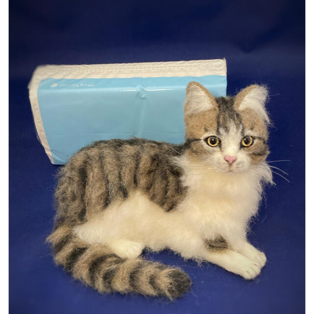 mia サンプルページ キジ白 猫 羊毛フェルト 置物 ハンドメイドの通販