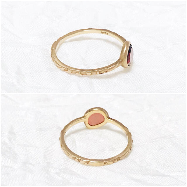 agete - agete アガット スキニーリング ガーネット K10 #9の通販 by