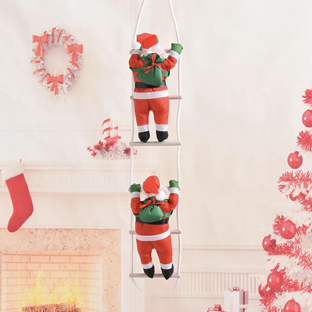 はしご登り サンタクロース クリスマス 装飾品 サンタ オーナメント