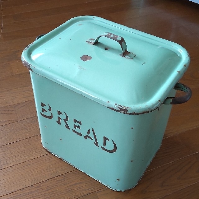 ホーロー缶 値下げ！アンティーク ホーロー ブレッド缶 アンティーク