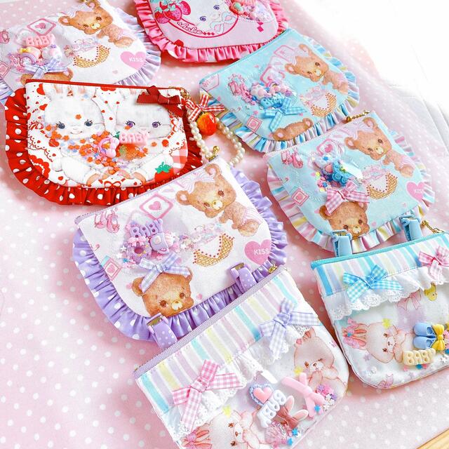 x 女の子 シャカシャカ 移動ポケット ハンドメイド ゆめかわポシェット