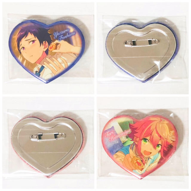 新品☆あんスタ【伏見弓弦＆姫宮桃李】ハートカンバッジ☆ハート缶