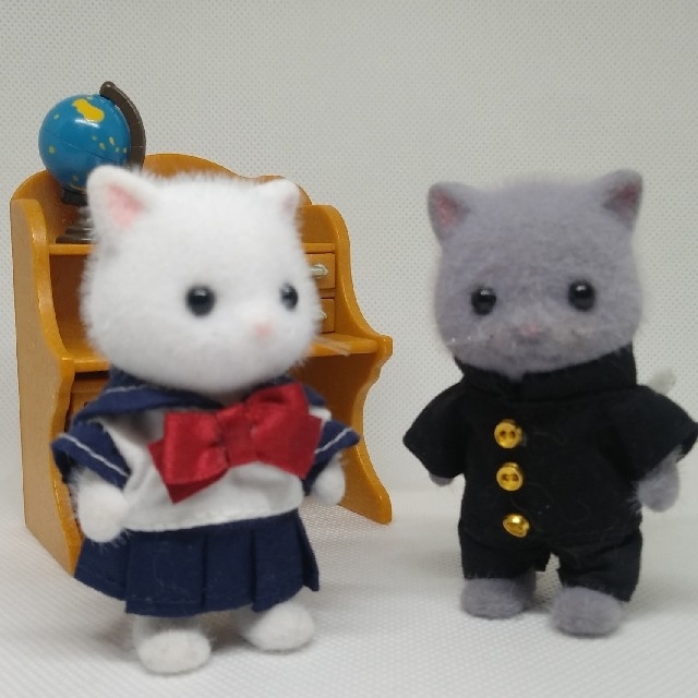 シルバニアファミリー ハンドメイド服 セーラー服、学ラン きせかえ
