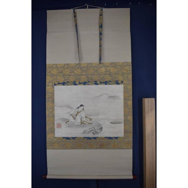 真作】狩野常信/菊慈童図/横物/掛軸☆宝船☆Z-545の通販 by 掛軸✩宝船