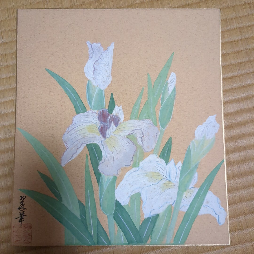 値下げ】日本画 菖蒲 翠華作の通販 by nori165's shop｜ラクマ