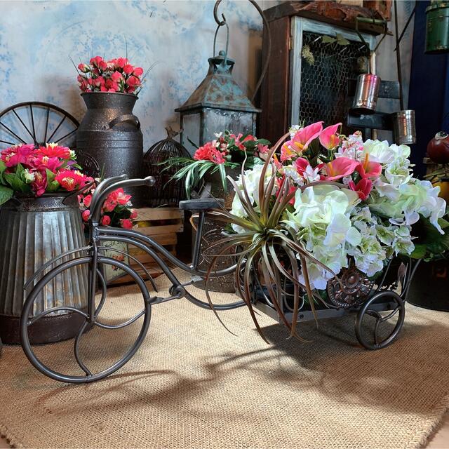 アンティークガーデン オーナメント/Tricycle No.2 /シャビーワゴンの