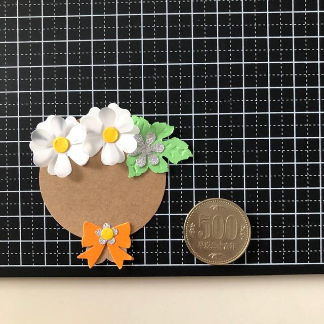 ◇クラフトパンチ・ペーパークラフト◇ メッセージカード・大きめ花束