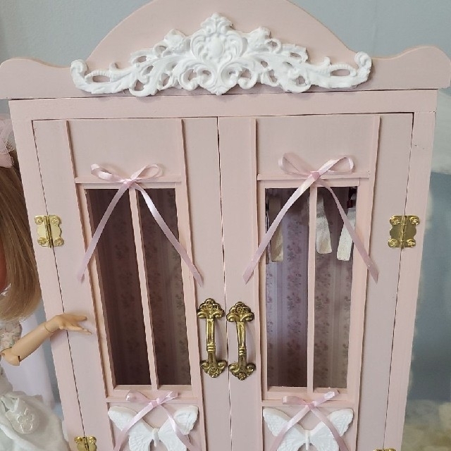 専用】ドール用クローゼット*+リボン+*姫系*ドールハウスやブライス