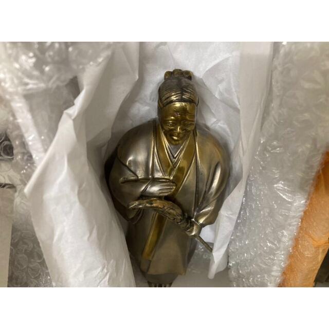 定価20万円前後】翁 老夫婦 高砂人形 金属製 美術品 置物 縁起物 工芸