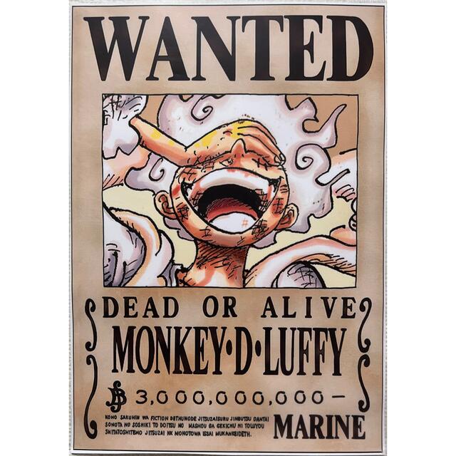 モンキー・D・ルフィ 手配書 ポスター ギア5 太陽の神ニカの通販 by
