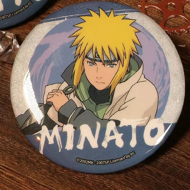 ナルト疾風伝 NARUTO ◎中国限定 ・ミナト班 ラメ缶 バッジ セットDの