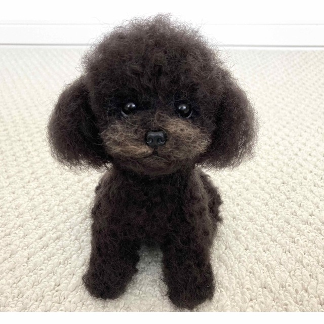 羊毛フェルト＊トイプードル＊黒＊犬の通販 by ついてる's shop｜ラクマ
