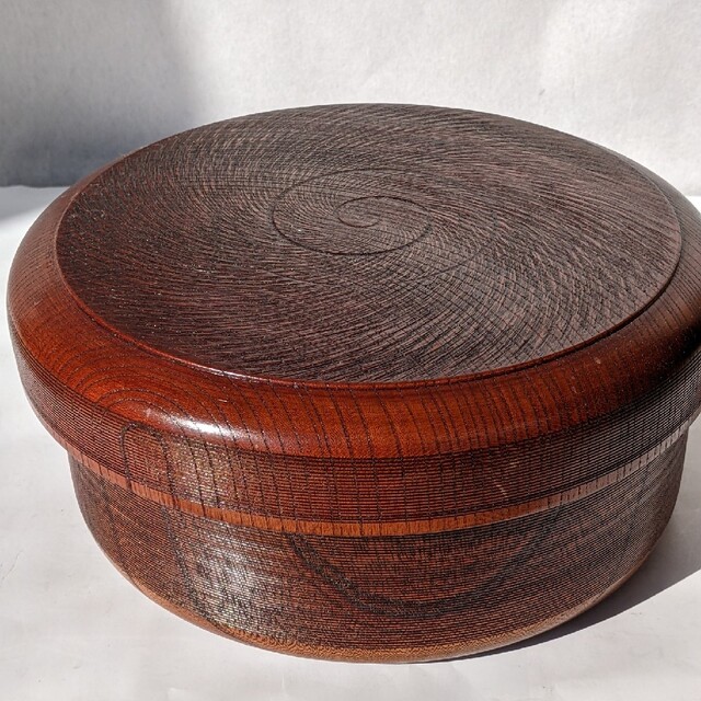 茶道具 お茶お櫃 ケヤキ一刀彫 高級品 茶道具 お茶お櫃 ケヤキ一刀彫