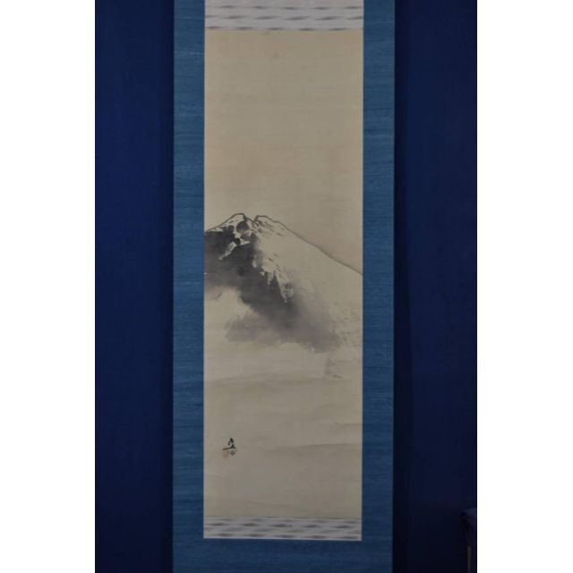 真作】深田直城/富士山図/富峰図/霊峰富士図/掛軸☆宝船☆AA-249の通販