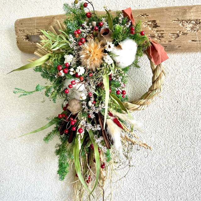 飾る向き×クリスマス×しめ縄8way クリスマスリース しめ縄 しめ縄