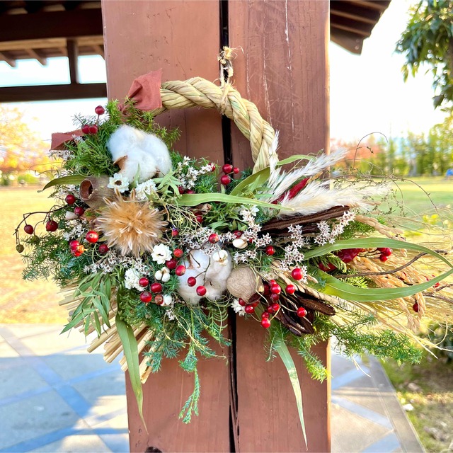 飾る向き×クリスマス×しめ縄8way クリスマスリース しめ縄 しめ縄