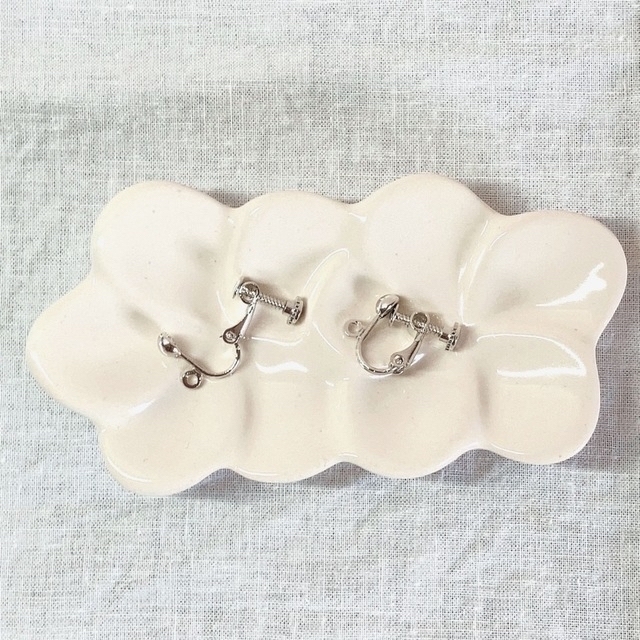 ハンドメイド 琉球ガラス 青 ブルー 四角 スクエア レジン ピアス