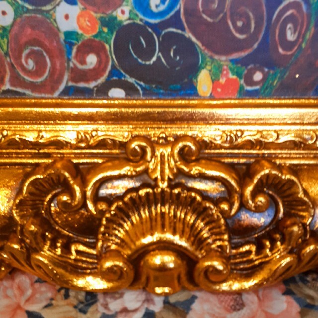 グスタフクリムト作画TheMaiden良質キャンバス豪華金箔額縁付