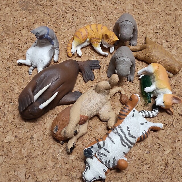 ZOO ZOO ZOO ガチャ 動物 ネコ もう知ら寝 つかれた寝などセットの通販