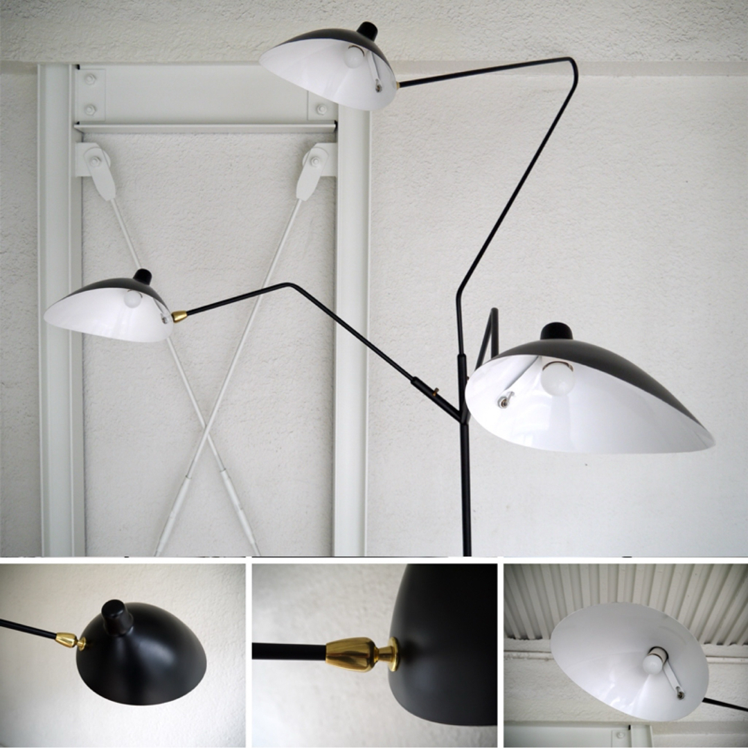 IDEE - セルジュムーユ Serge Mouille ◇3灯フロアランプ 新品の通販