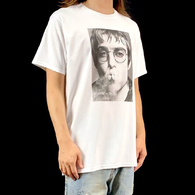 新品 oasis オアシス リアムギャラガー 煙草 UKロック バンド Tシャツ