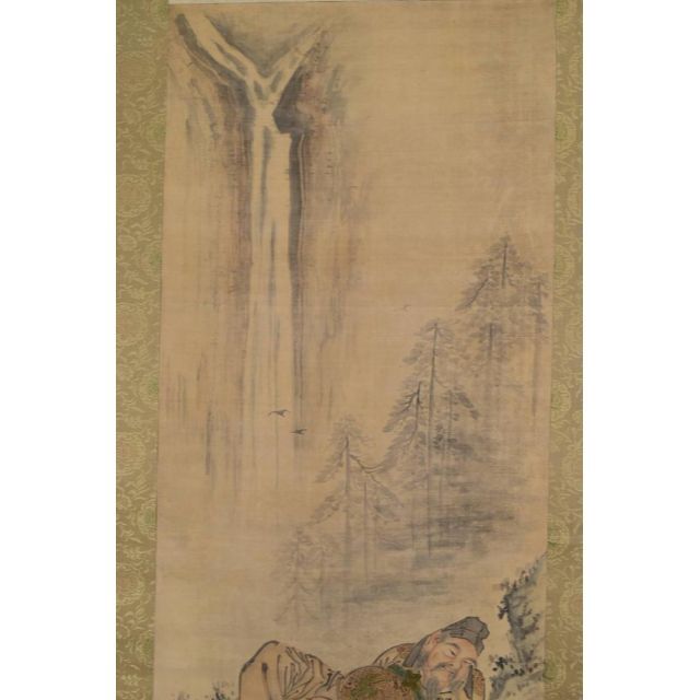 真作】洞松/滝に人物図/掛軸☆宝船☆AB-93の通販 by 掛軸✩宝船✩'s