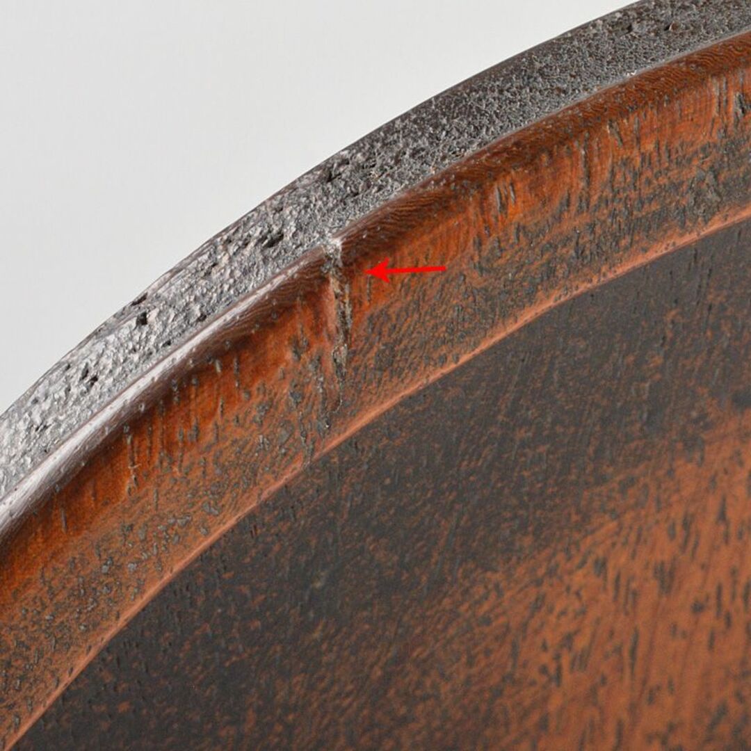 中国 唐木紫檀製 刻雙龍文 蓋物 数珠入 V R6021E