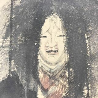 真作】藤井松山/能図/人物図/明治-昭和時代/掛軸/名家伝来/AB-952