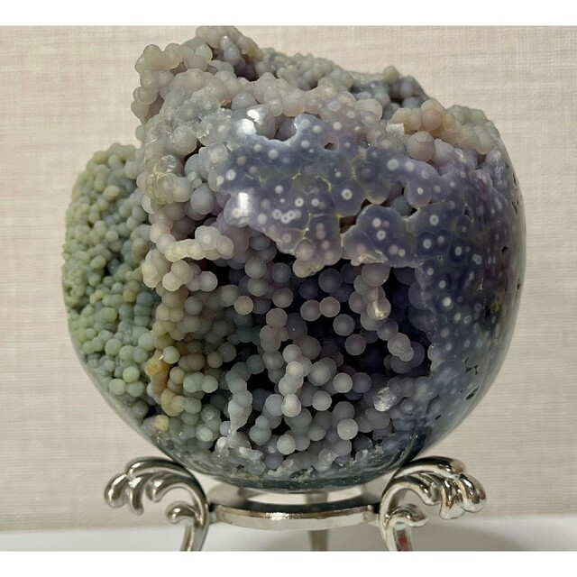 グレープアゲート 公式 カルセドニー スフィア 鉱物標本 葡萄瑪瑙原石