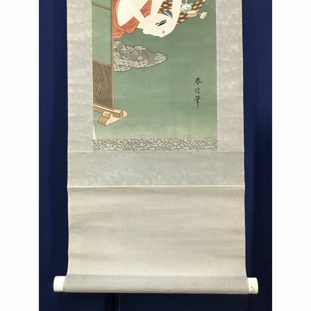 複製】鈴木春信/浮世絵美人図/美人画/工芸品/掛軸☆宝船☆AC-546の通販