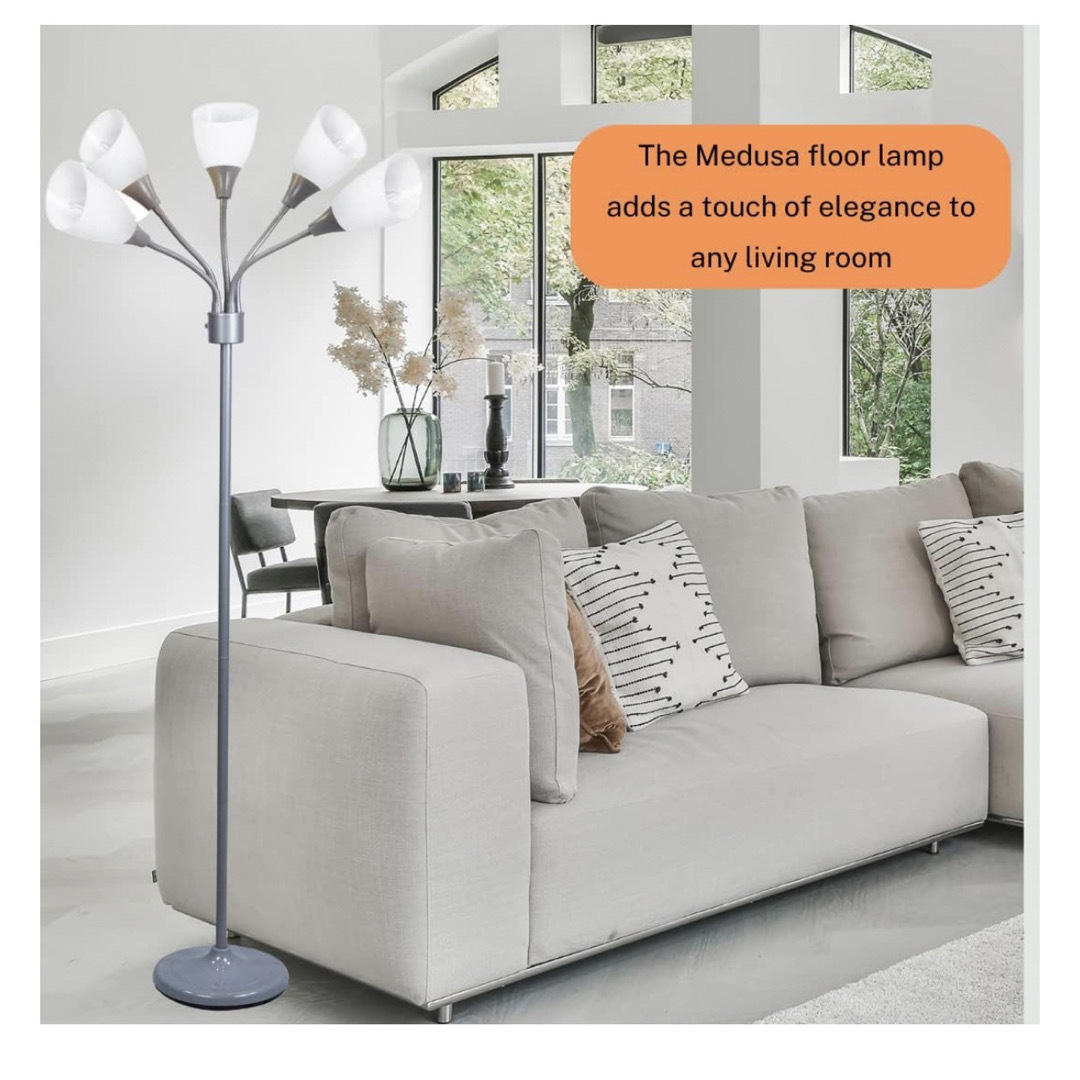 Light AccentsAメデューサ ブラックフロアランプ アクリルシェードの