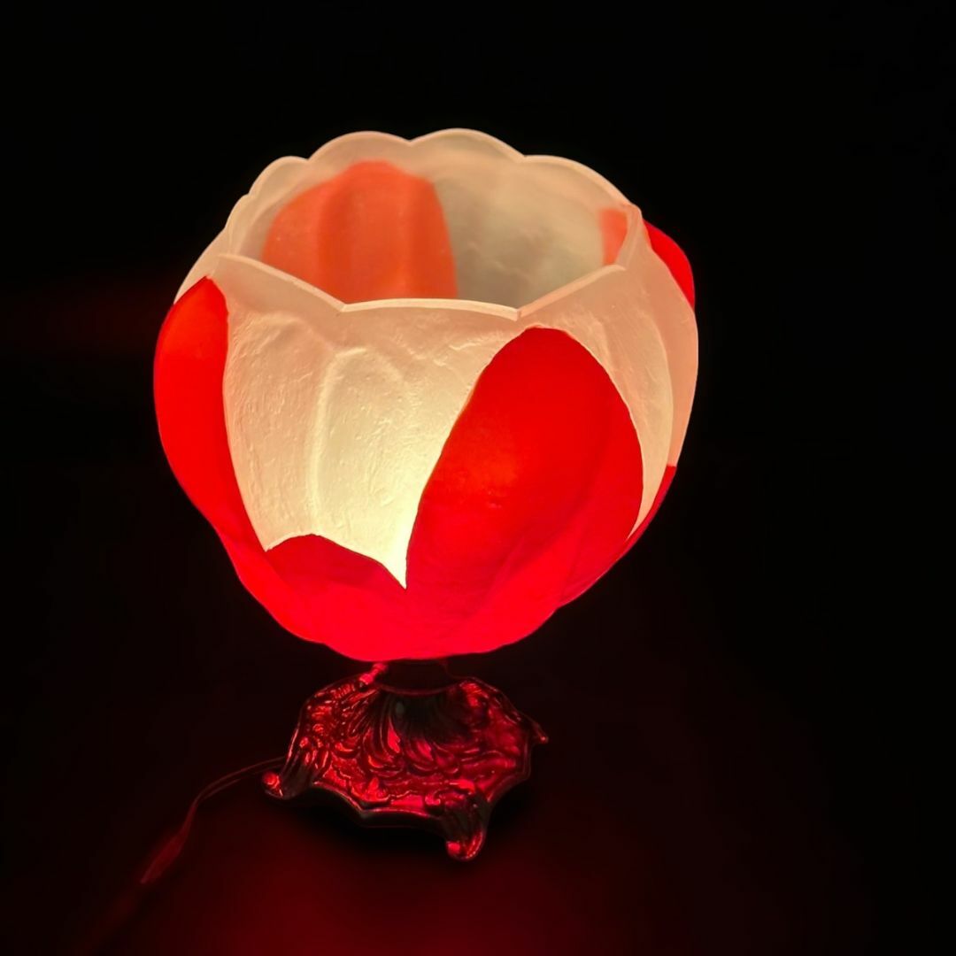 エミールガレ フラワー型卓上照明 技法スフレ被せガラス高さ22