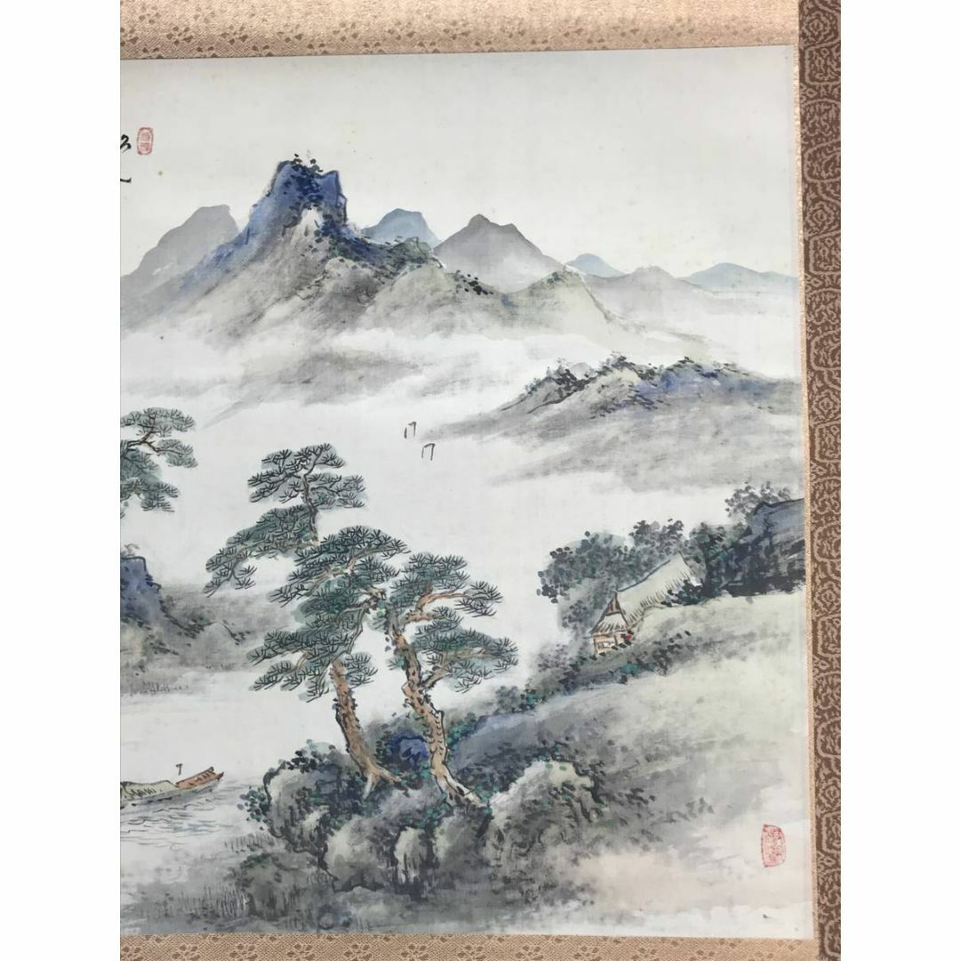 真作】森 一鳳/月下老松図/山水図/松図/掛軸/名家伝来/AD-302