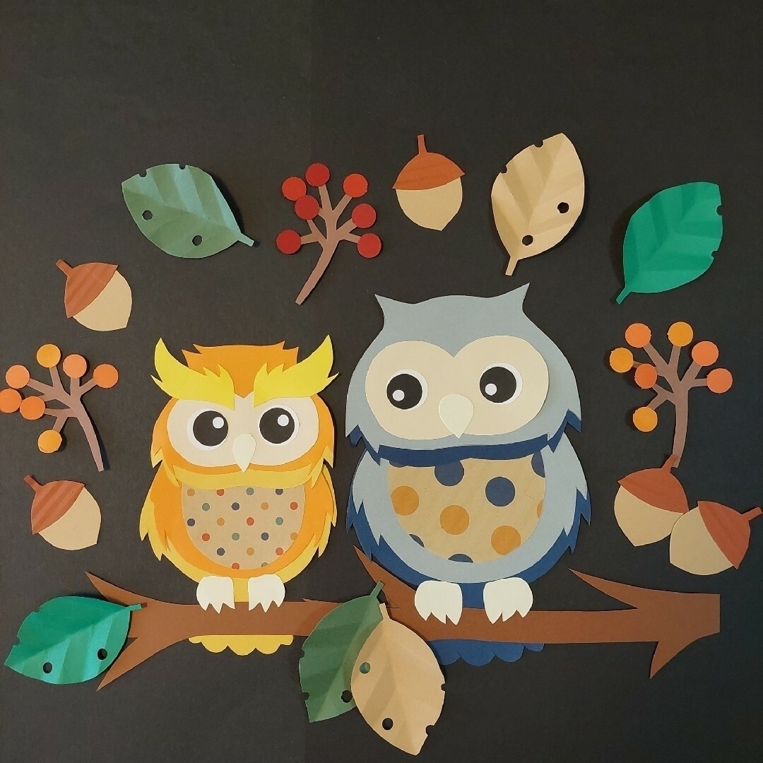 壁面飾り☆保育壁面☆施設壁面☆秋☆ふくろうの通販 by おはな's shop
